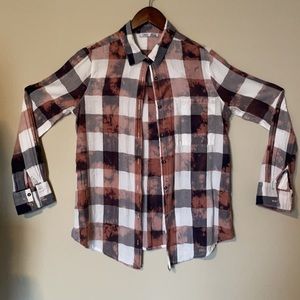 Dex printed cotton tie dye button down shirt